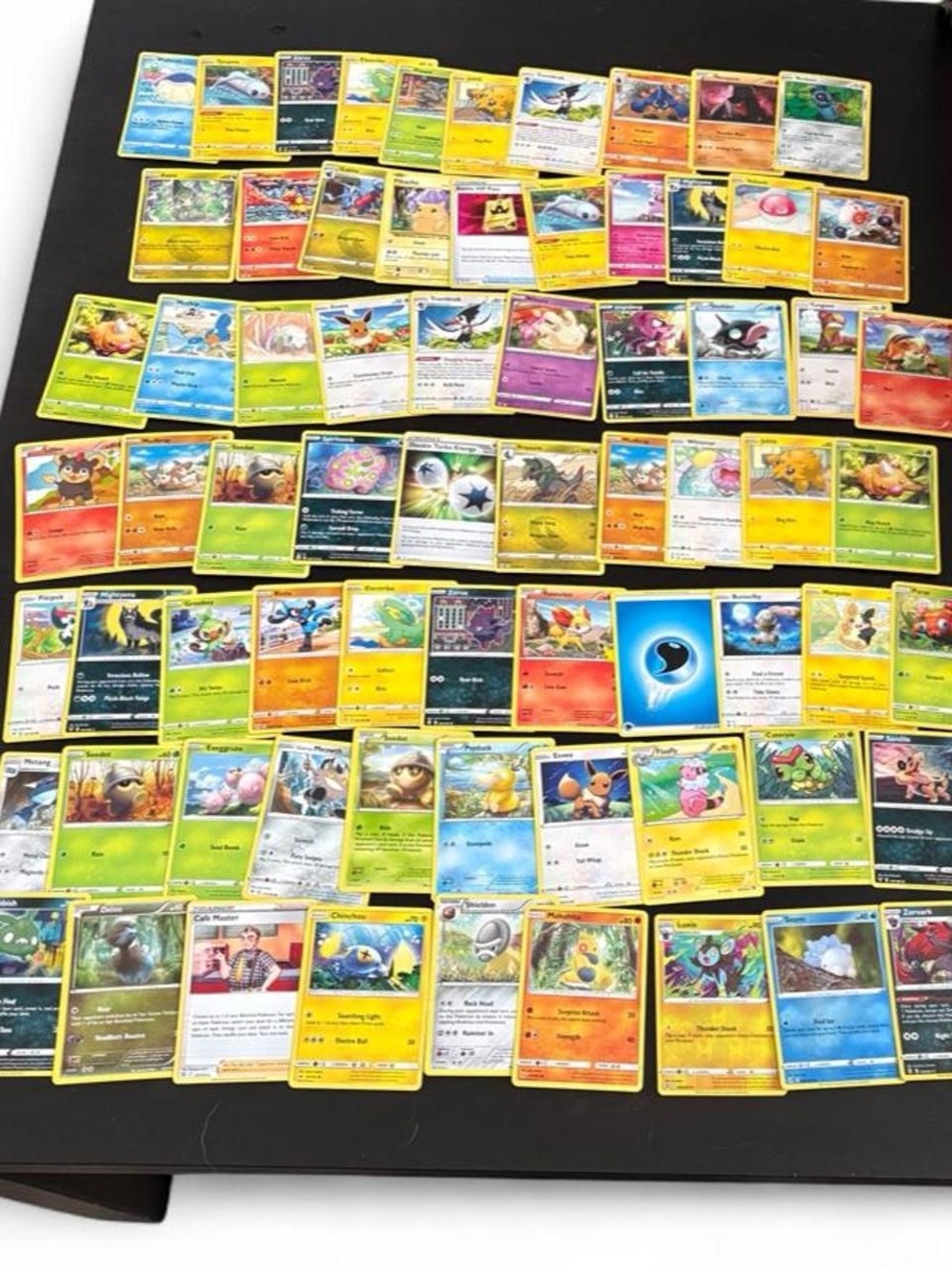 60+ Pokemon Cards Bulk Lot 2016-2022 Pikachu Eevee Starters Holos Trainers TCG